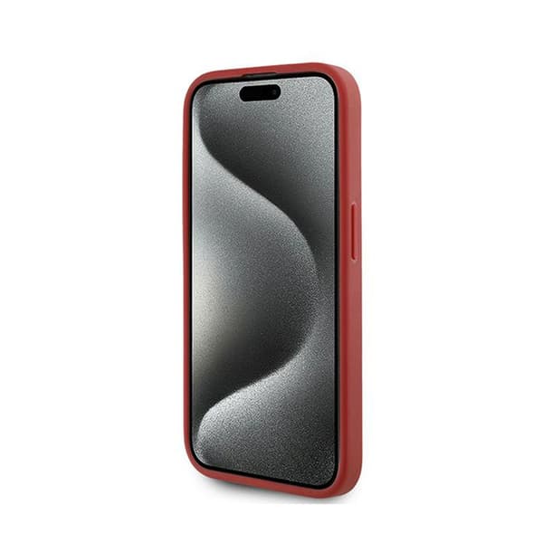 Karl Lagerfeld Diagonal Quilted Script - iPhone 15 Pro Max-skal (rött)