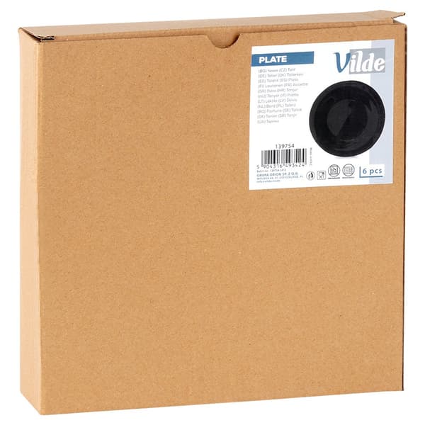 Middagstallerkener flade glas sorte 25,5 cm 6 stk.