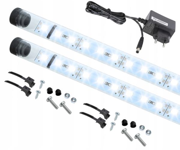 Akvarieovertræk 40x25 sort + LED-belysning HVID 5630