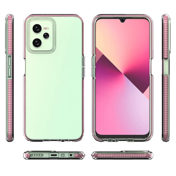 Spring Cover til Realme C35 med silikone og ramme, sort