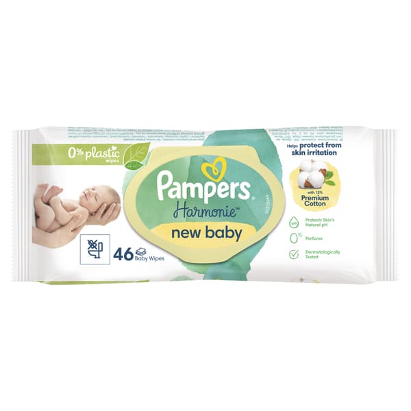 Pampers Harmonie vådservietter til nyfødte 46 stk.