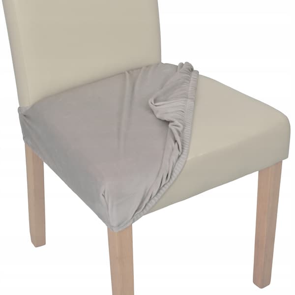 Stolsätesöverdrag hög velour TESS ljusgrå
