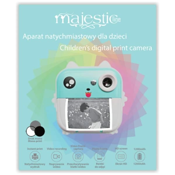 MajesticLine Blå Instantkamera til Børn