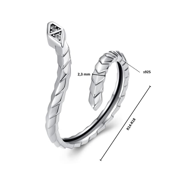 Justerbar silverring som flätar runt fingret, 925 silver