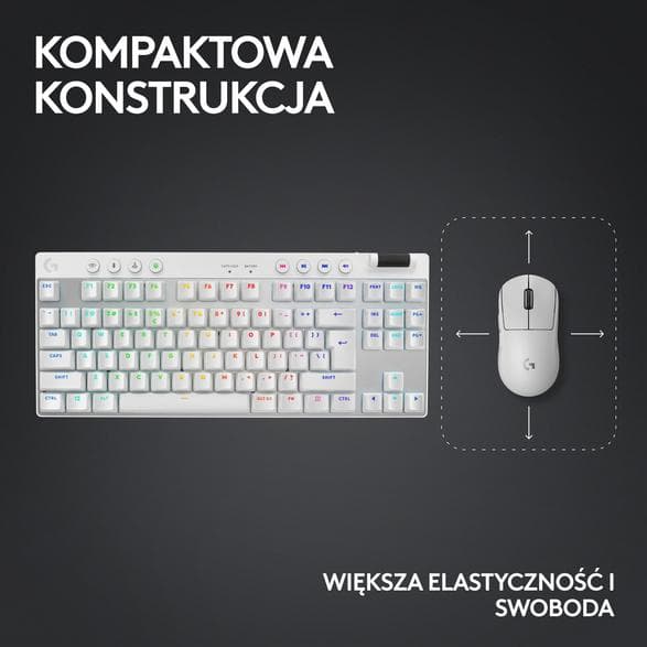LOGITECH G Pro X TKL Trådlöst Tangentbord Vitt 920-012148