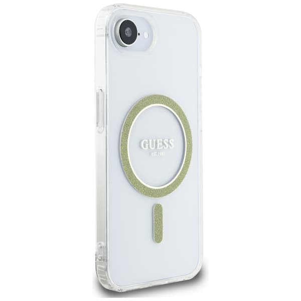 Guess IML Glitter Circle MagSafe – cover til iPhone 16e (klar)
