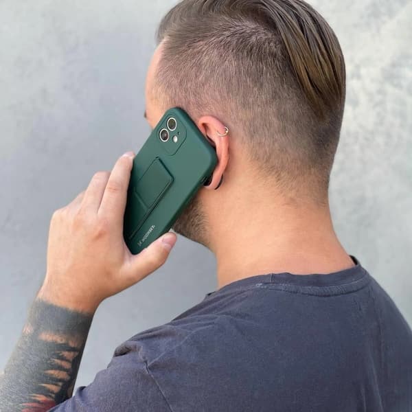 Wozinsky Kickstand Case silikone cover med stativ iPhone 12 Pro Max sort