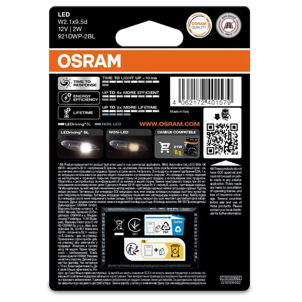 LED Premium Ny W16W 6000K EPACK
