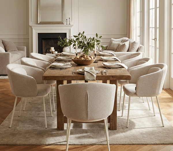 BLUMO polstret stol, beige stof