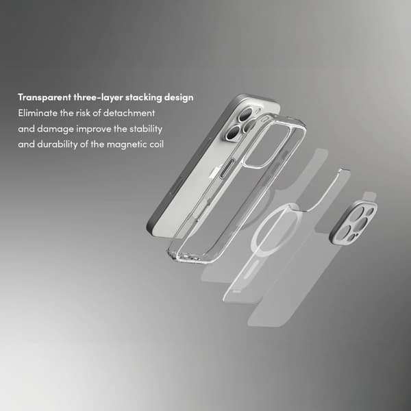 Moshi iGlaze MagSafe - iPhone 16 Pro Max -kotelo (Luna Silver)