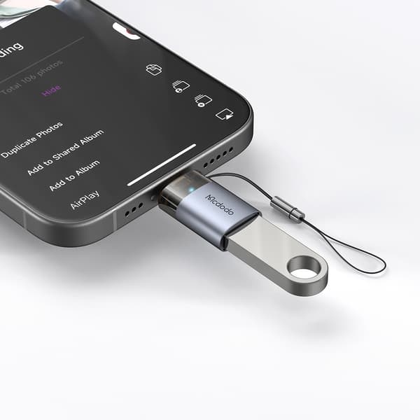 MCDODO USB-A 3.0-ADAPTER FÖR LIGHTNING IPHONE IPAD 3A OTG LED