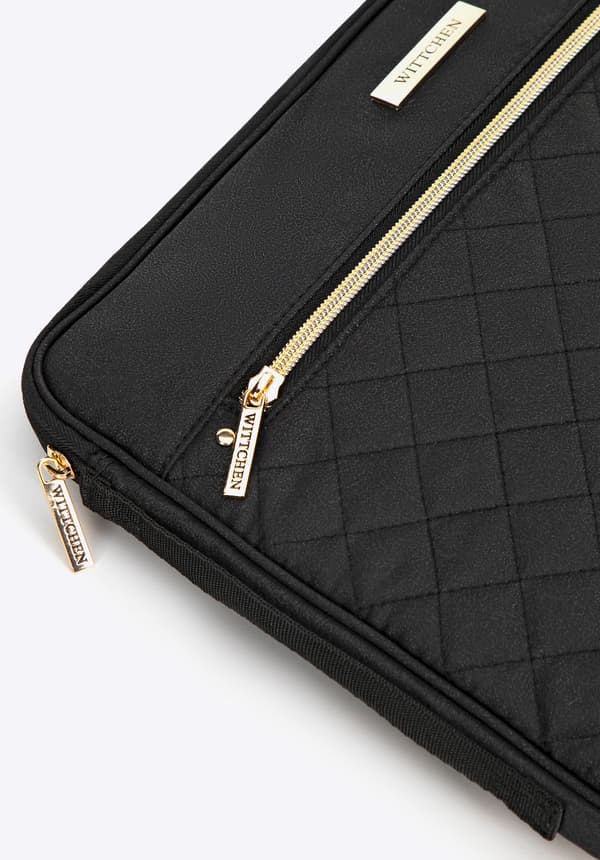 Wittchen Dame 15" Laptop Sleeve, Quiltet Front, Sort Polyester