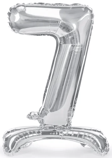Stående folieballong Nummer 7 70cm silver