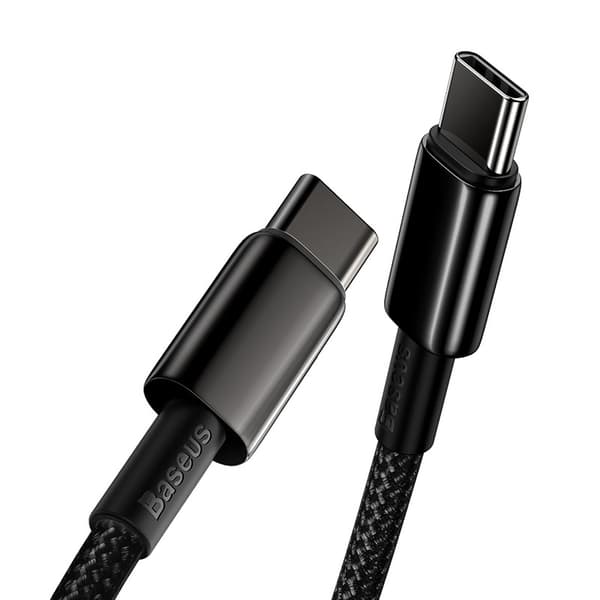 Baseus Tungsten Gold USB-C til USB-C kabel, 100W, 1m (sort)