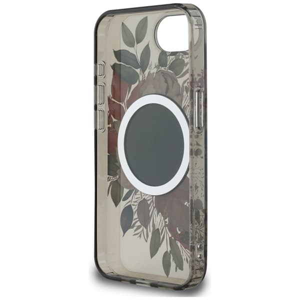 Guess IML Flowers MagSafe – cover til iPhone 16e (sort)