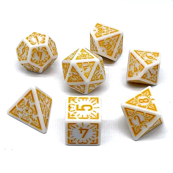 RPG-tärningar Bard och Archer Set med 7 metalltärningar