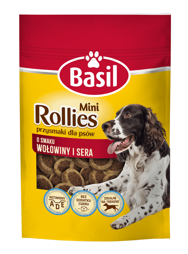 BASIL Mini Rollies Oksekød og Ost Hundegodbidder