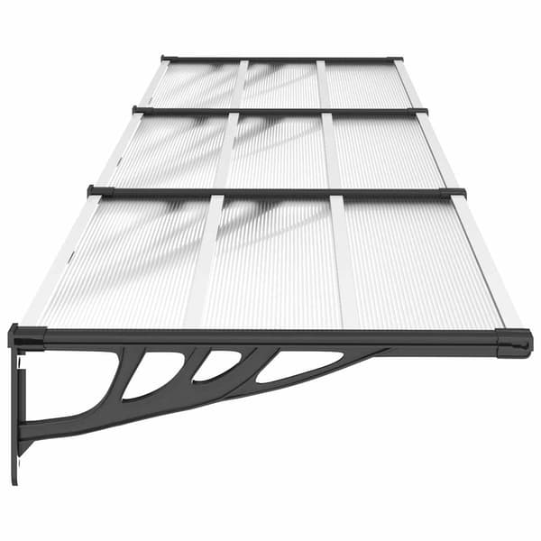 vidaXL dørmarkise sort og transparent 358,5x90 cm polycarbonat