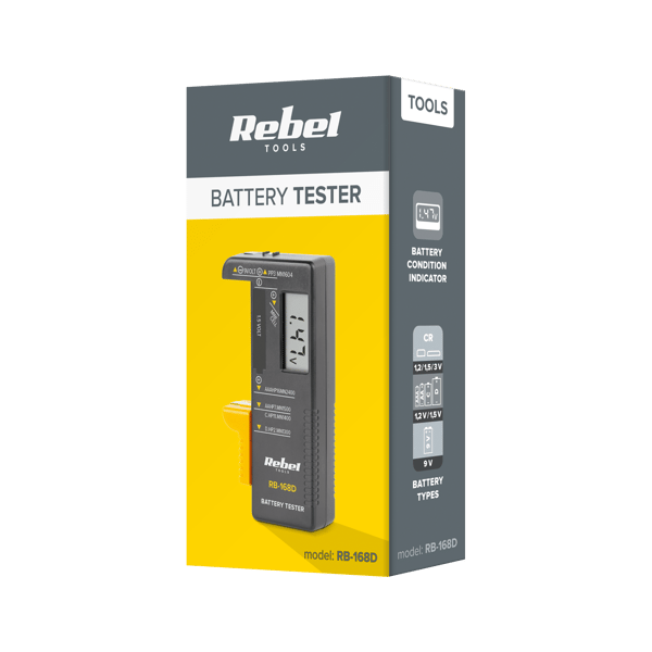 Digital batteritester AA AAA R6 R9 Rebel