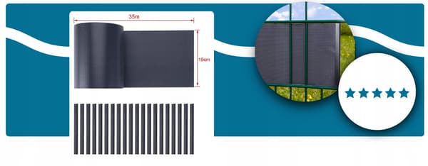 Hegnstape til paneler sort 19 cm x 35 m UV hegnspaneldæksel