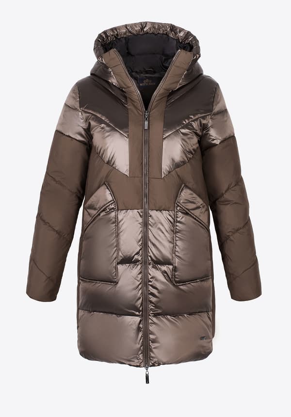Wittchen dames dunfrakke med hætte, beige, beige nylon