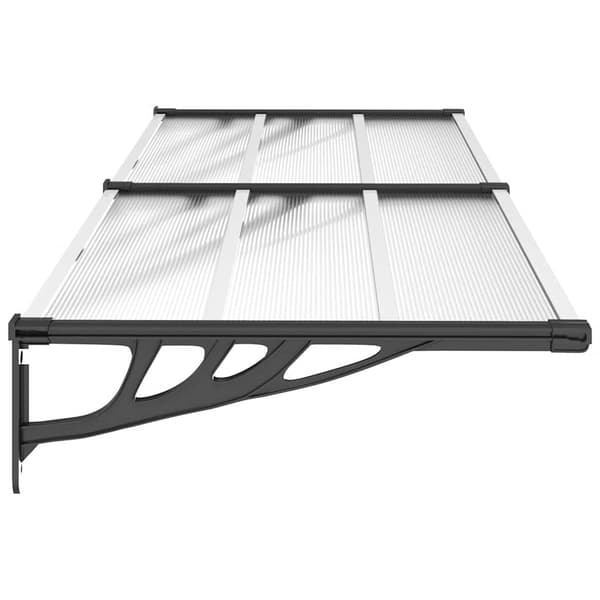 vidaXL dørmarkise sort og transparent 239x90 cm polycarbonat