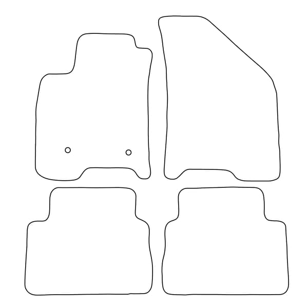 [BLM]CH012 Sort - Velourmåttesæt til Chevrolet Aveo I 2003-2007 - sorte detaljer