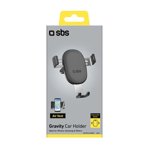 SBS TESUPPCLIPGRAVK smartphoneholder til luftventil, gravity - sort