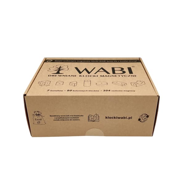 WABI Magnetiska Träklossar 80 Bitar med 304 Magneter 3+