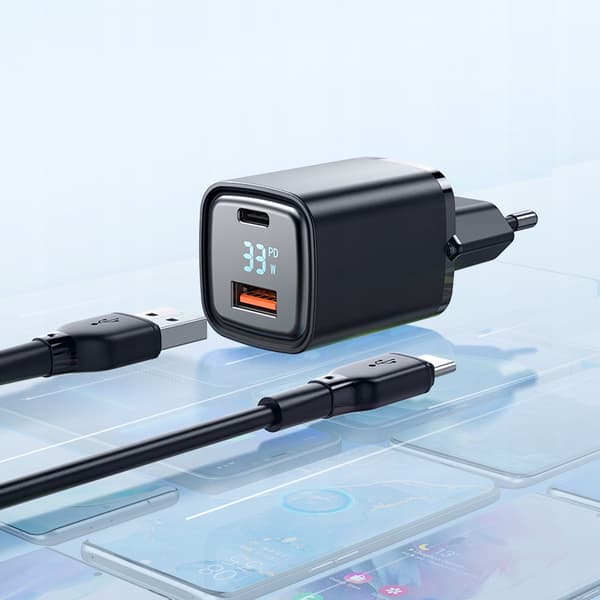 MCDODO SNABB TELEFONLADDARE 2X USB USB-C GAN 33W MÄTARE