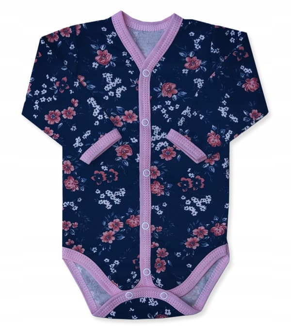 Bodysuit 110 barn långärmad dragdräkt med blomstermönster