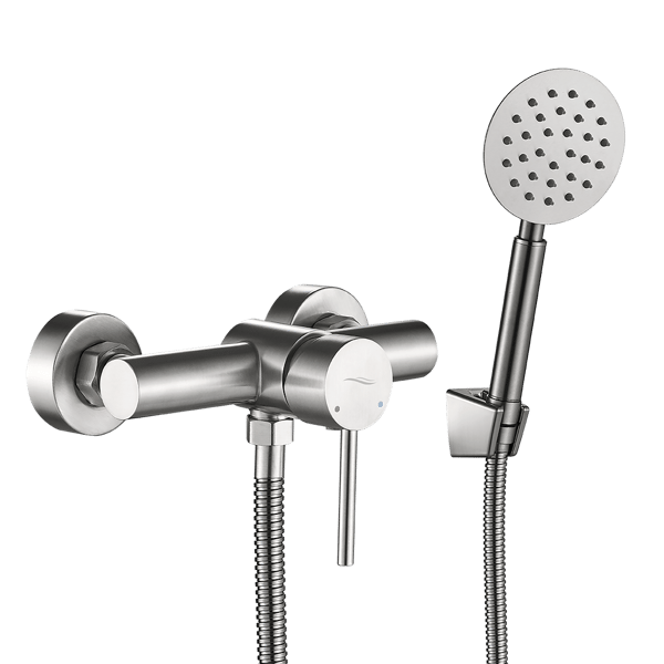 Väggmonterad duschblandare med duschset silver NOIA BNK_241D