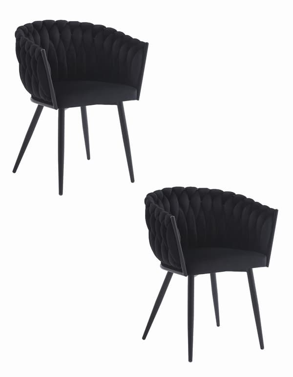 ORION stol - sort fløjl x 2