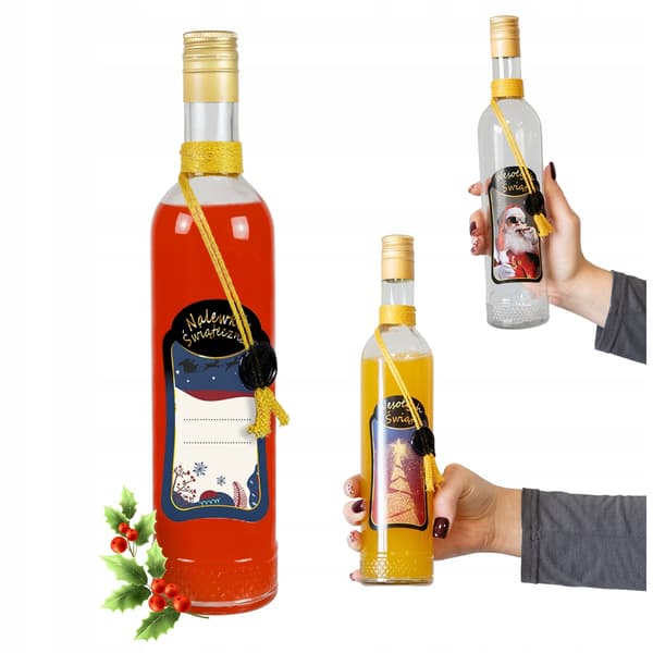 10x Julkristallflaskor 500 ml Premiumdekorerade för vodkalikör