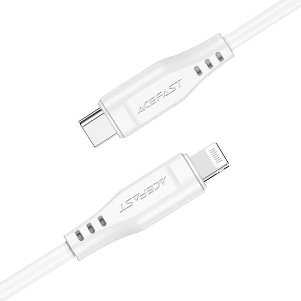 Acefast C3-01 Lightning - USB-C PD-kabel 30W 3A 480Mb/s 1,2m - Vit