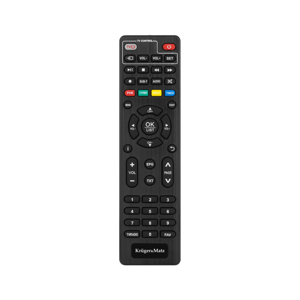 DVB-T2 H.265 viritin HEVC Kruger&Matz hdmi scart PVR EPG USB dekooderi