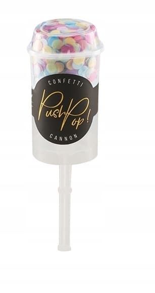 Push Pop konfettipoppers, blandade färger, 1 st.