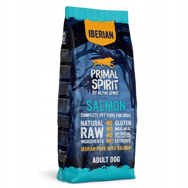 Primal Spirit Iberian 70% lax torrfoder för hundar 12 kg