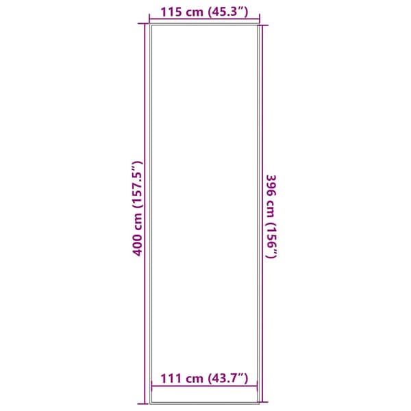 vidaXL Ovimatto musta 115x400 cm