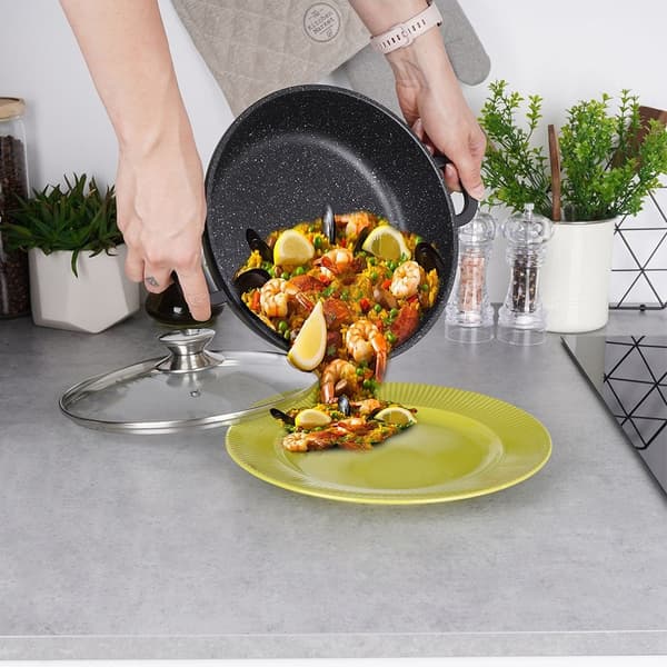 Granitpande med glaslåg GRANDE 24 cm