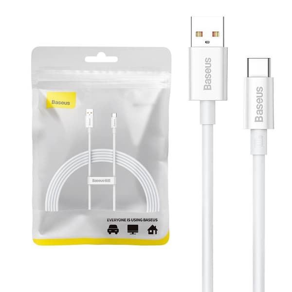 Baseus Superior 100W 2m USB till USB-C-kabel (vit)