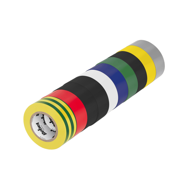 Rebel PVC-isoleringstejp mix 10 bitar 19 mm x 9 m