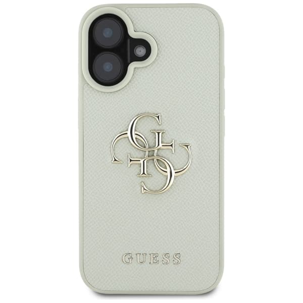 Guess Grained Big 4G Logo Small Classic Logo - Etui til iPhone 16 (grøn)
