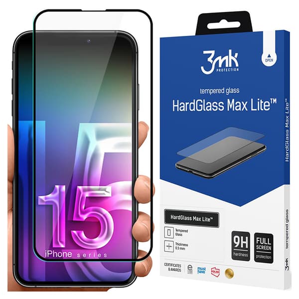 Apple iPhone 15 Pro Max - 3mk HardGlass Max Lite musta