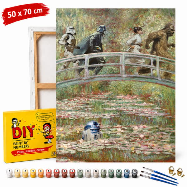 Mal efter nummer billede med ramme Monet Star Wars 50x70 cm