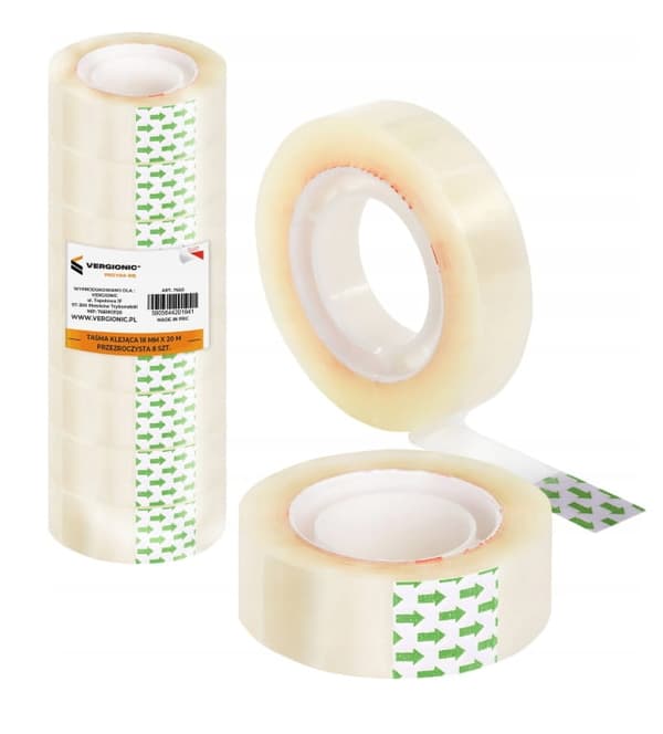 Transparent tejp 18mmx20m 8 stycken