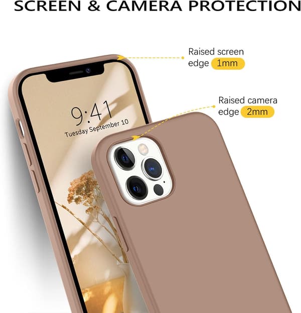 ETUI TIL IPHONE 12 PRO MAX 6,7' BRUN SILIKONE STÆRK A2342 A2410