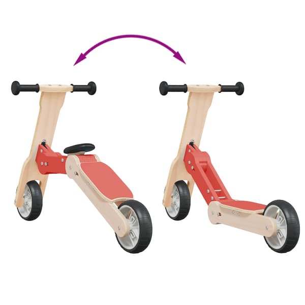 vidaXL 2-i-1 Barnsparkcykel Röd