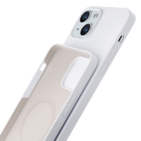 Apple iPhone 15 Plus - 3mk Hardy Silikone MagCase Sølv-Hvid