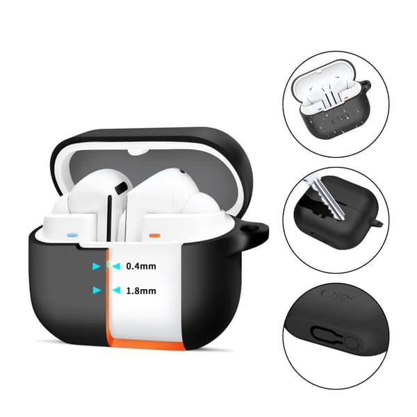 TECH-PROTECT SILIKONEKROG TIL SAMSUNG GALAXY BUDS 3 / 3 PRO SORT